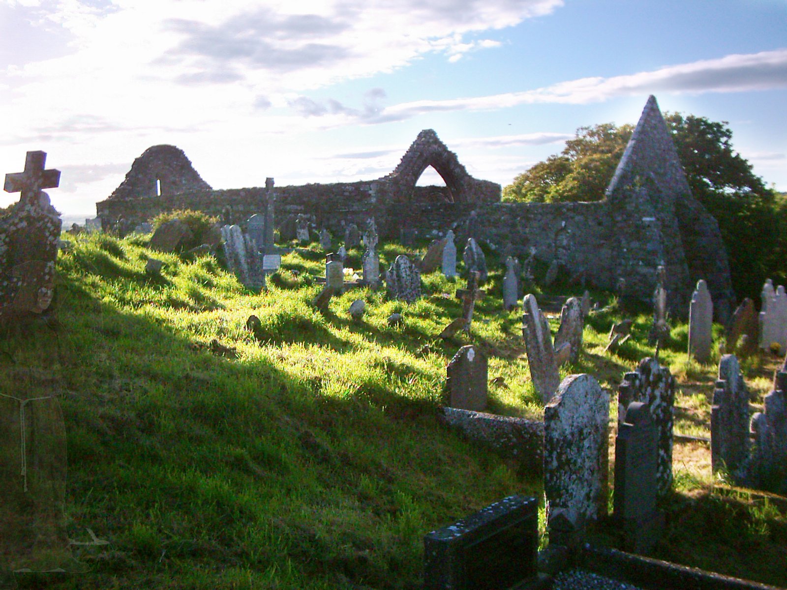 an image of a graveyard with crosses and graves