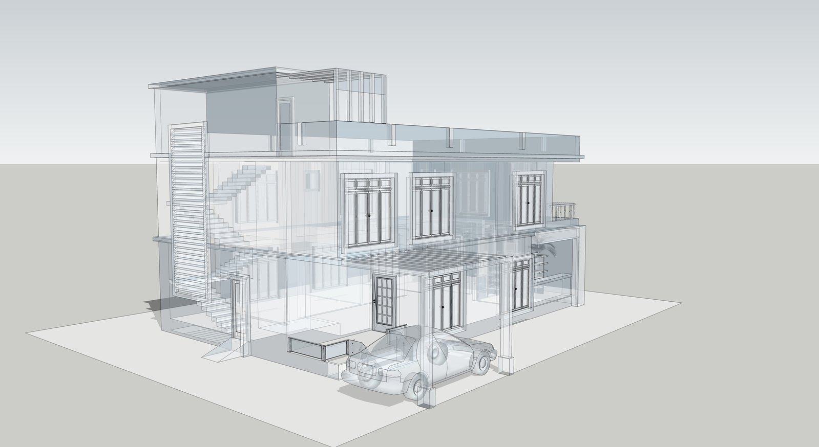 a computer rendering of an architectural structure of the building