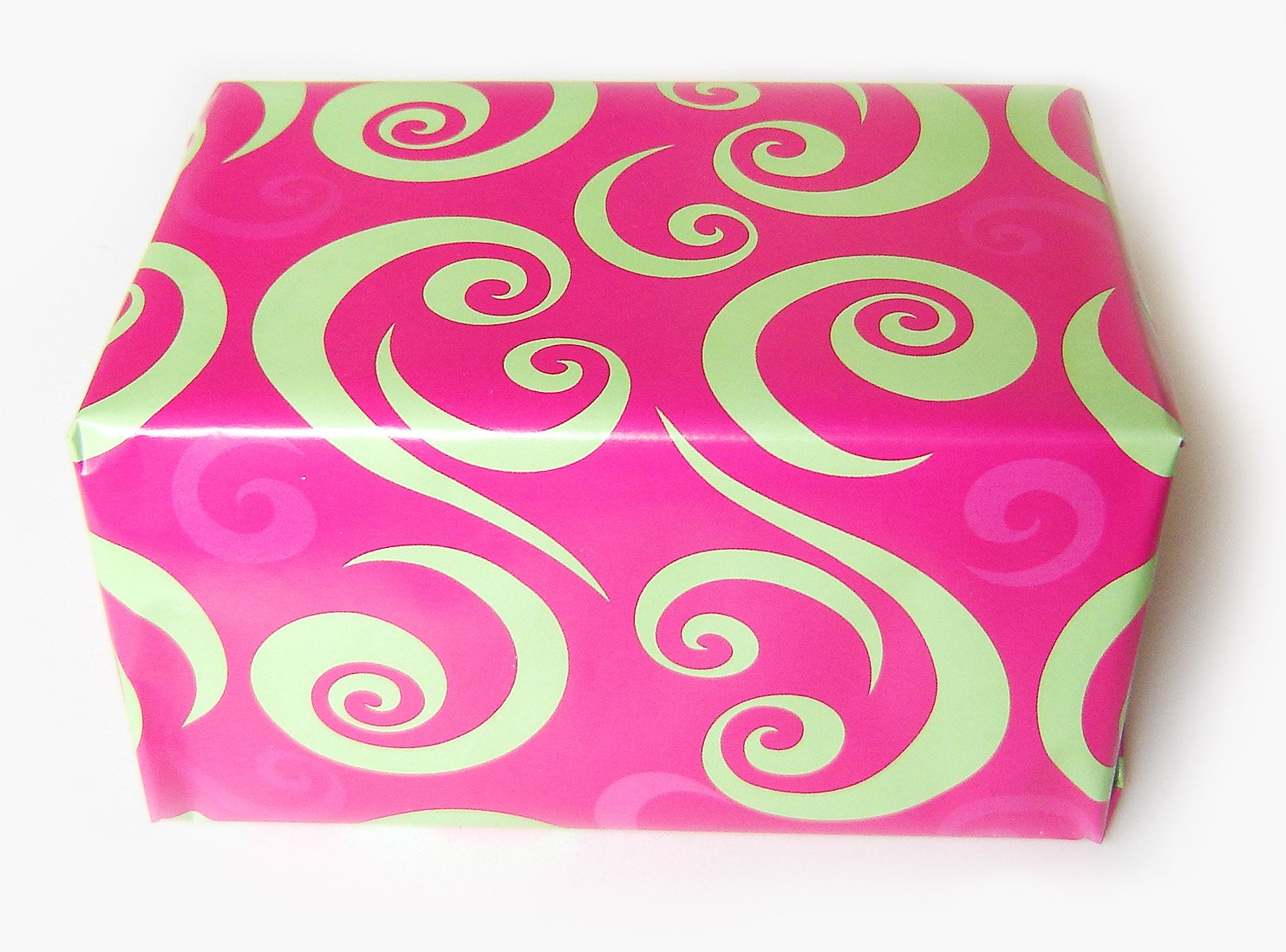 a box with swirls and dots on the lid