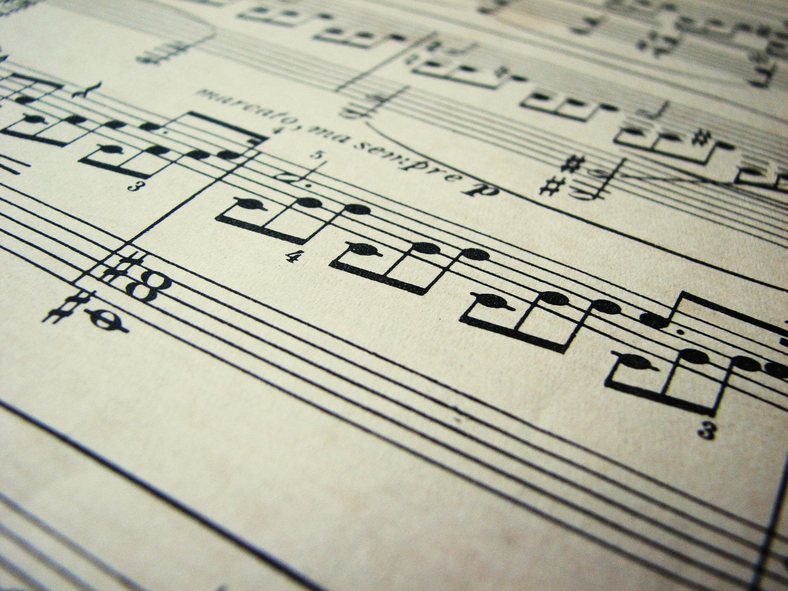 close up of musical notes with musical notation