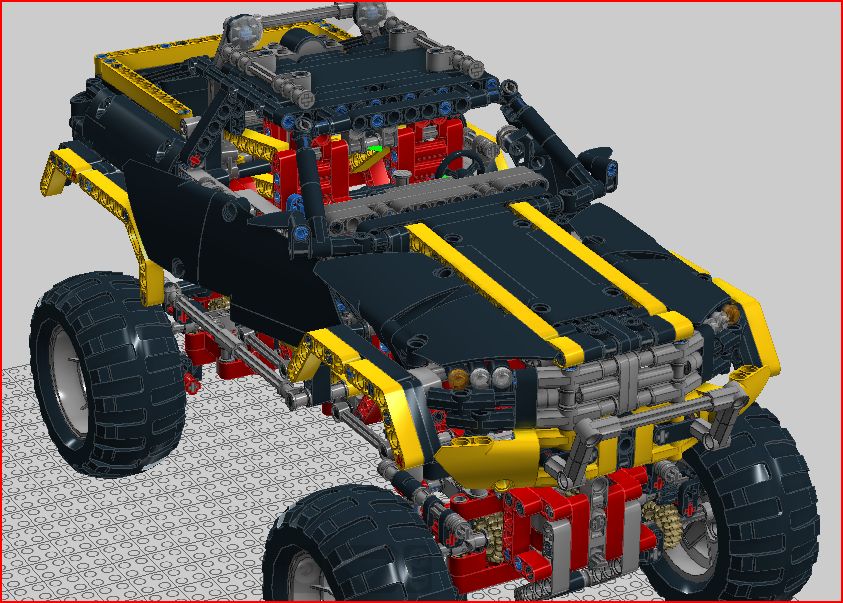 a lego model with some toys inside of it