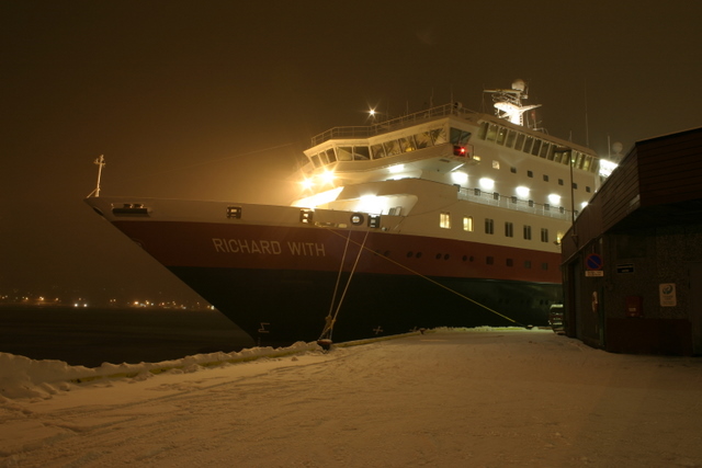 the large ship is waiting to leave the dock