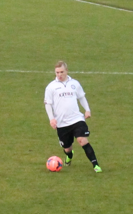 a soccer player with a ball on the field