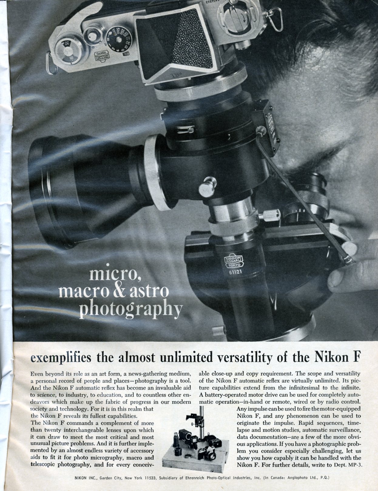 a man is looking through a microscope with an image on it