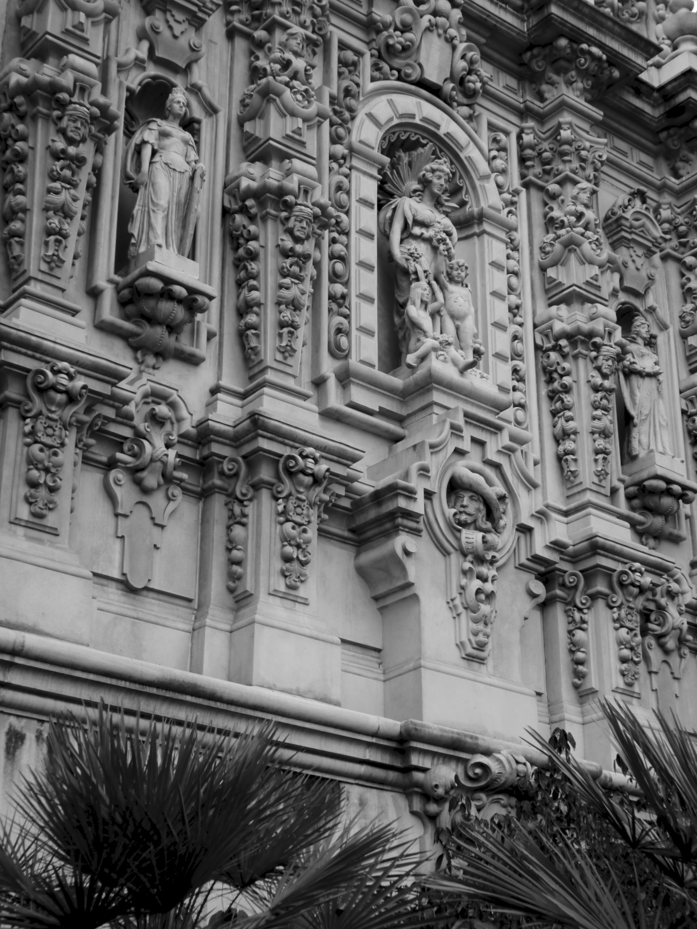 black and white pograph of an ornate building