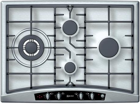 an oven has the top and bottom burners showing