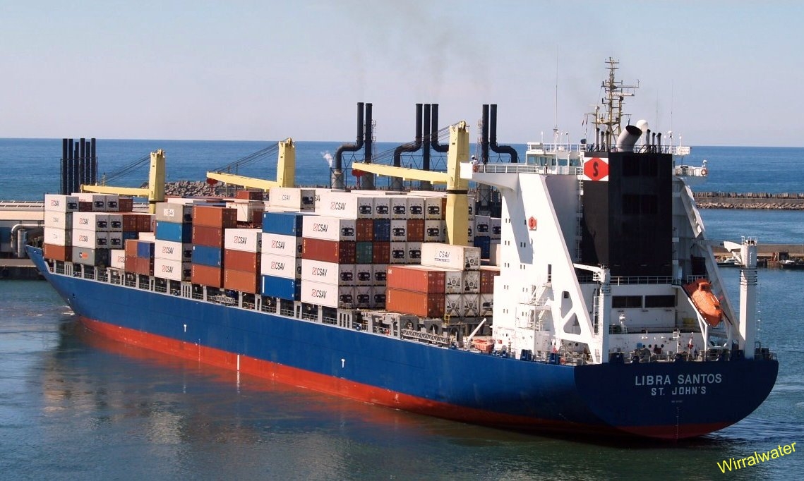 a large cargo ship sailing in the water