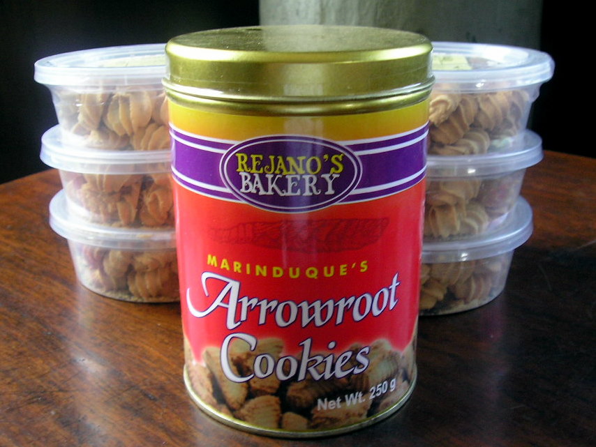 a jar of aroomoop cookies sitting on a table