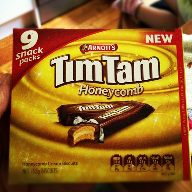 a box of tim tam honeycomb chocolate