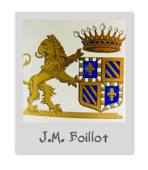 the j m pollllot coat of arms with an animal on top
