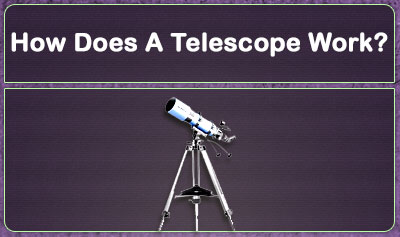 a telescope on a tripod on purple background