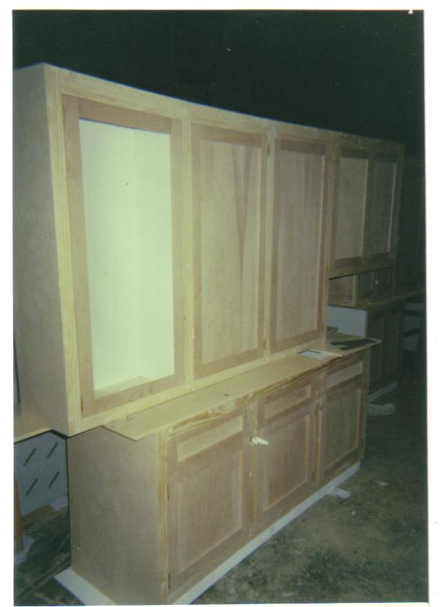 a cabinet being built with no drawers and a lot of space