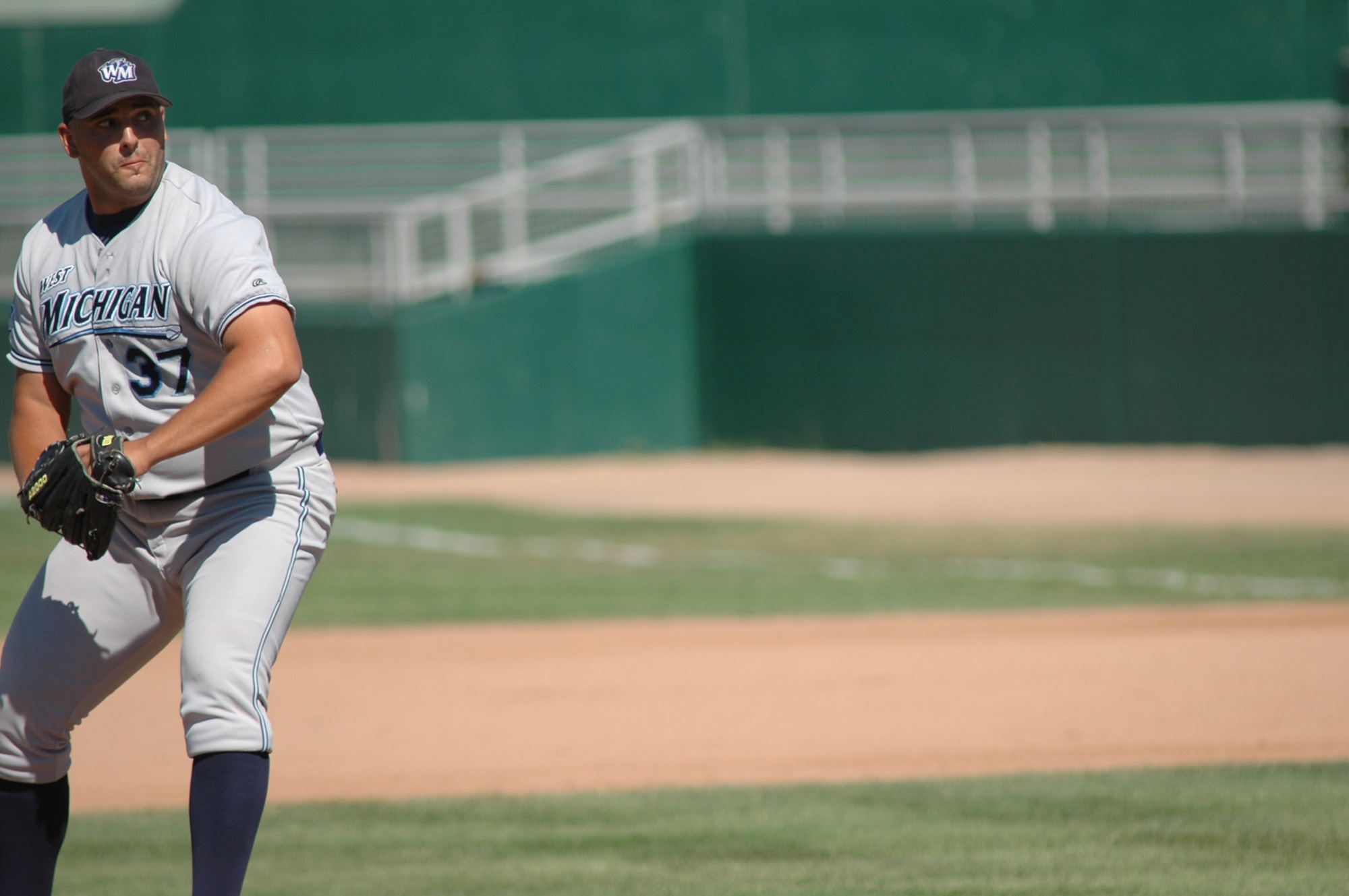 a pitcher prepares to throw the ball to the batter