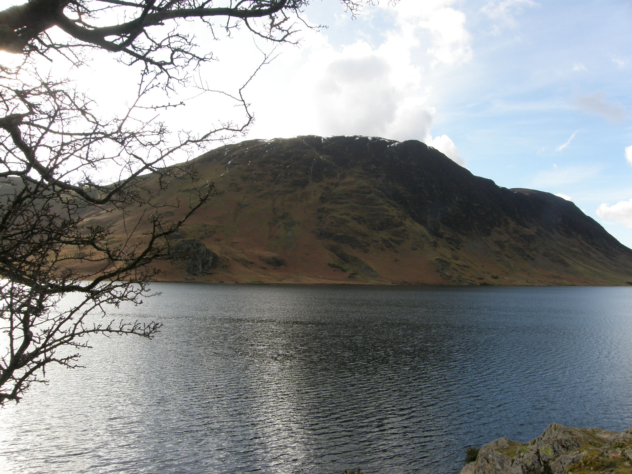 a mountain lake with no grass and water