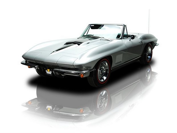 a silver corvette stingman sits on a white background