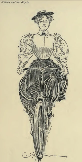 a drawing of a person on a bike