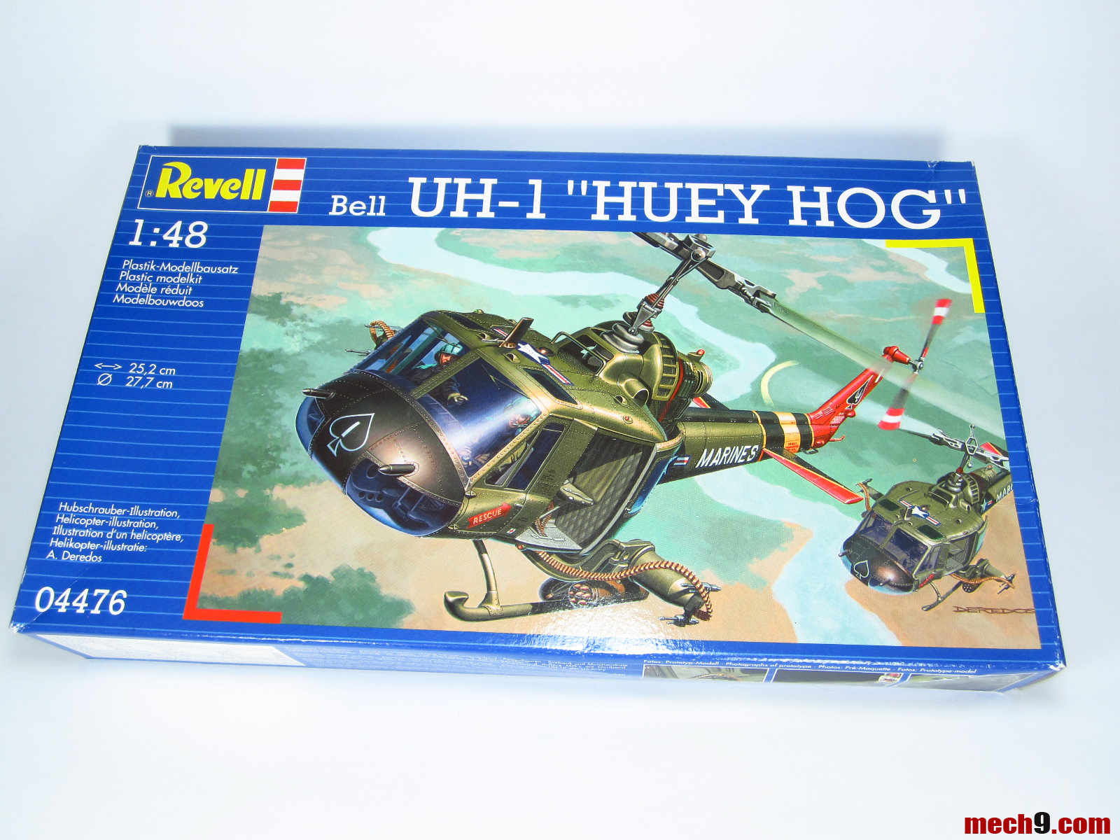 the model is a box with a model helicopter