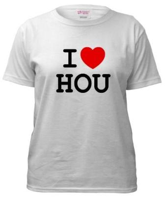 i heart hou with black and red on white