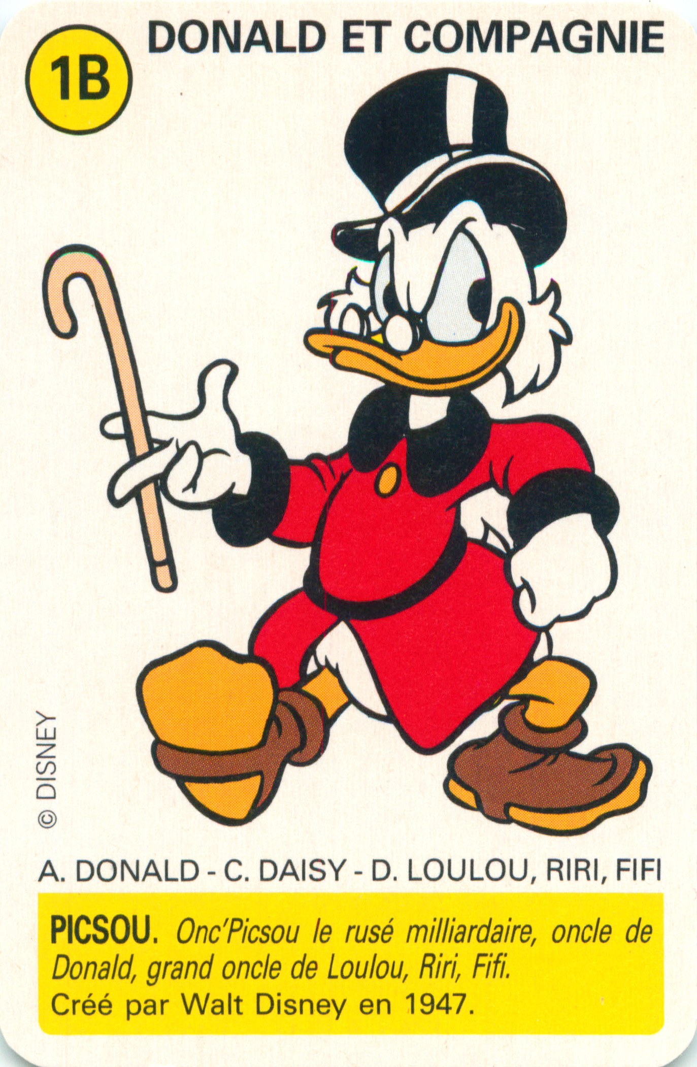 this card features a donald mouse holding a baseball bat