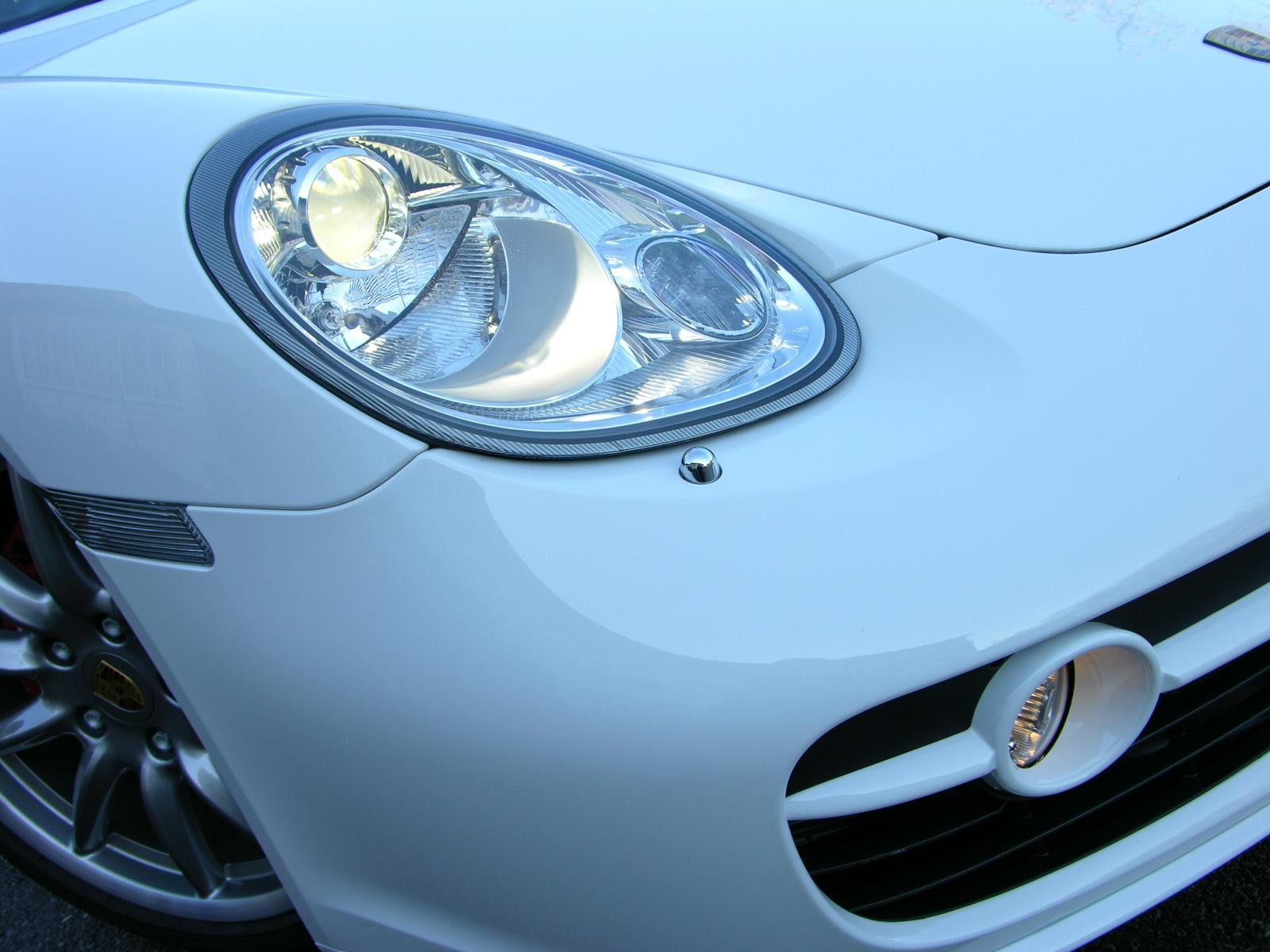 this is a close up view of a car headlight