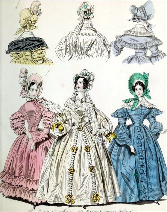 the fashions of women from an old fashion book