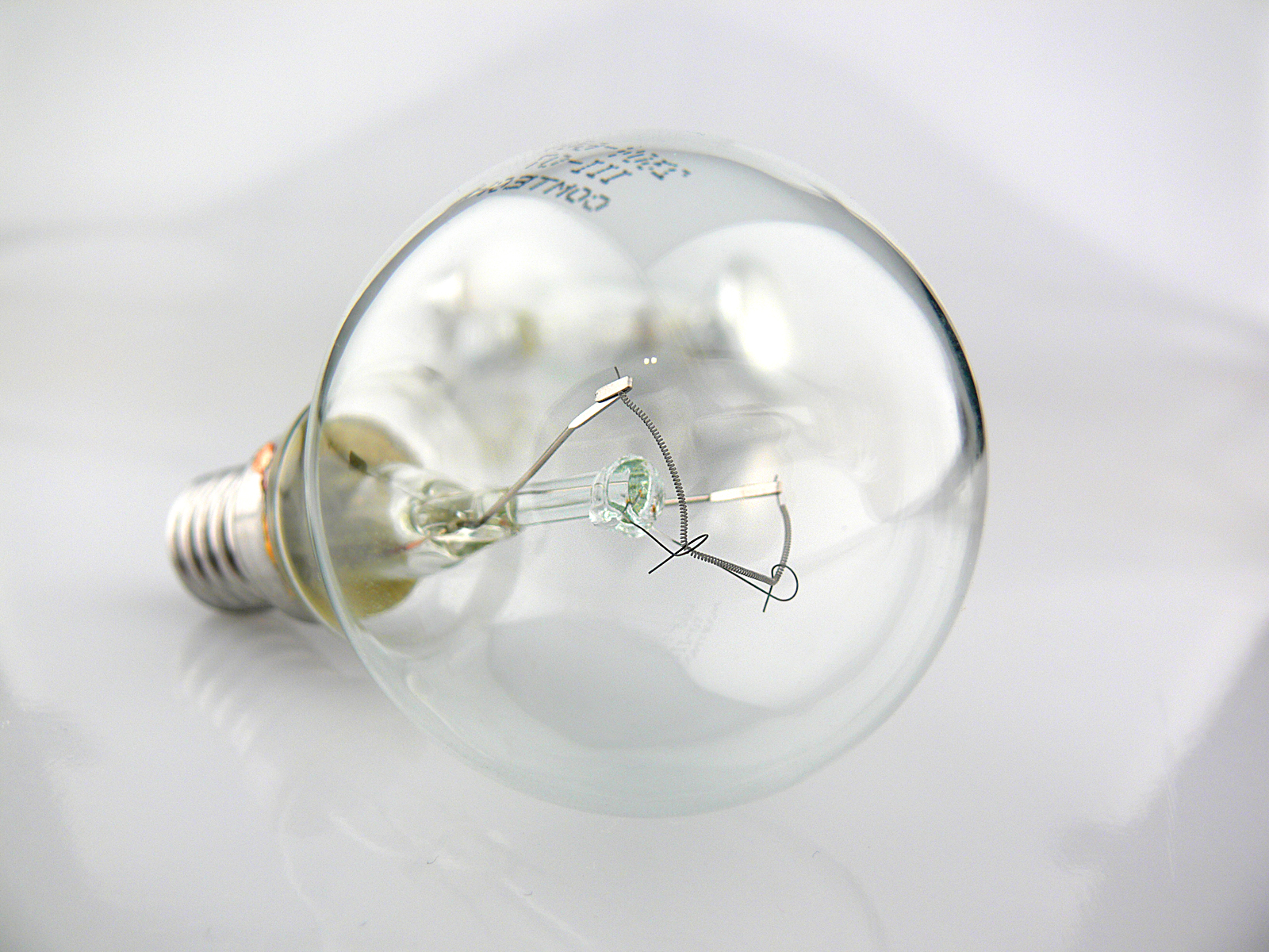 an electric light bulb with a ed electrical socket attached