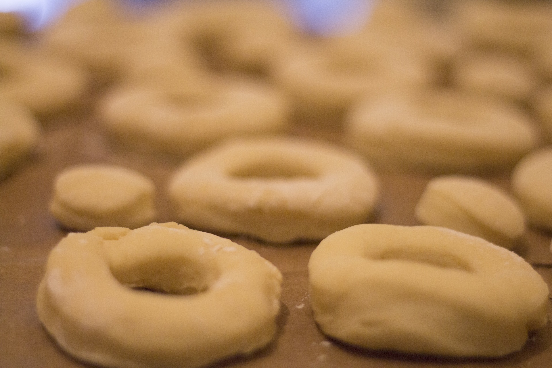 some doughnuts in the middle of a tray