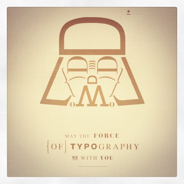 star wars poster depicting the force of typograph on it