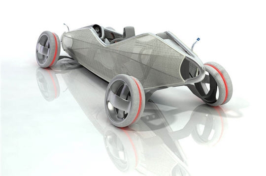 a car - like vehicle is designed and assembled from single sheets of sheet paper
