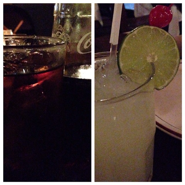 various pictures of drinks on a table together