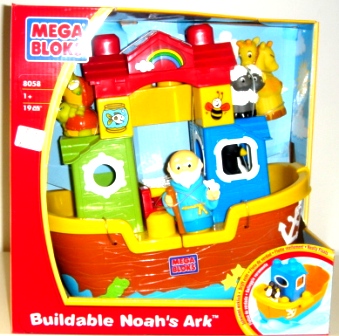this is a toy boat with animals on it