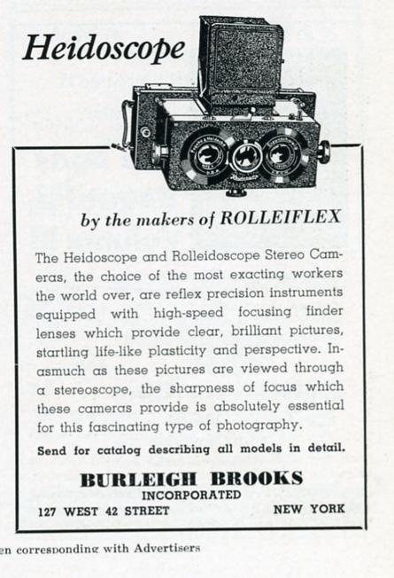 an advertit for an antique camera featuring the name, model and date