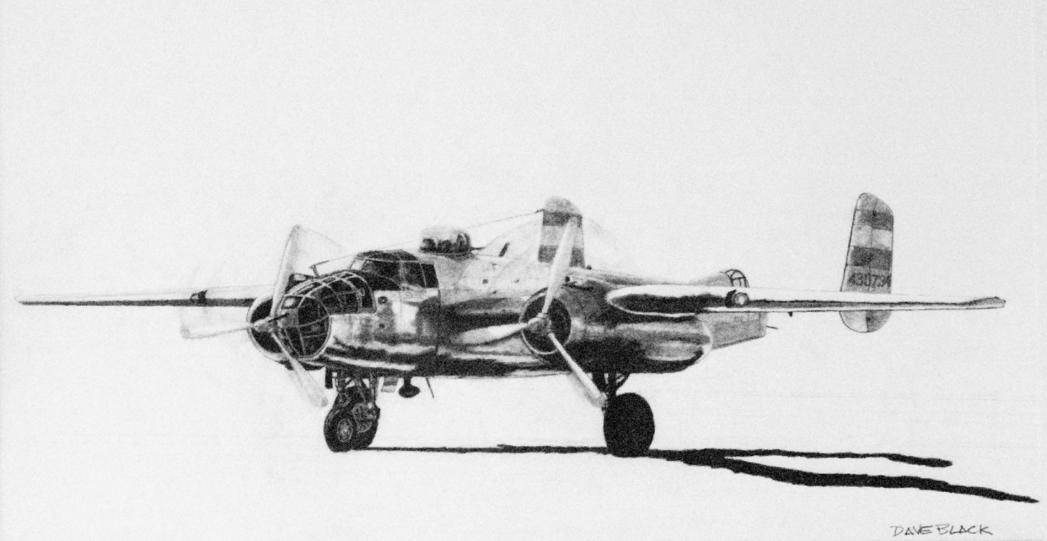 a drawing of a old airplane on the ground