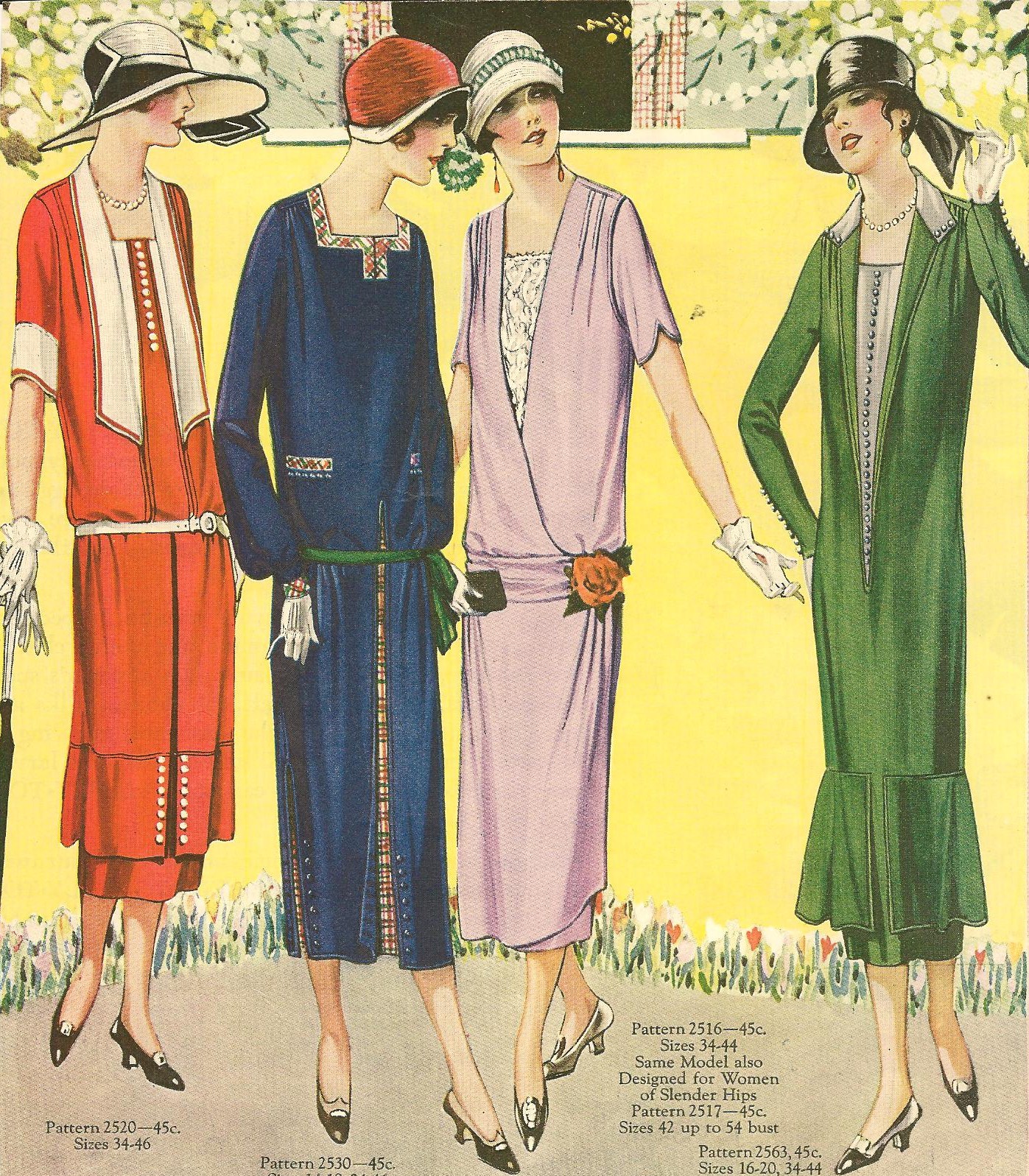 women's clothes from an early twenties pattern