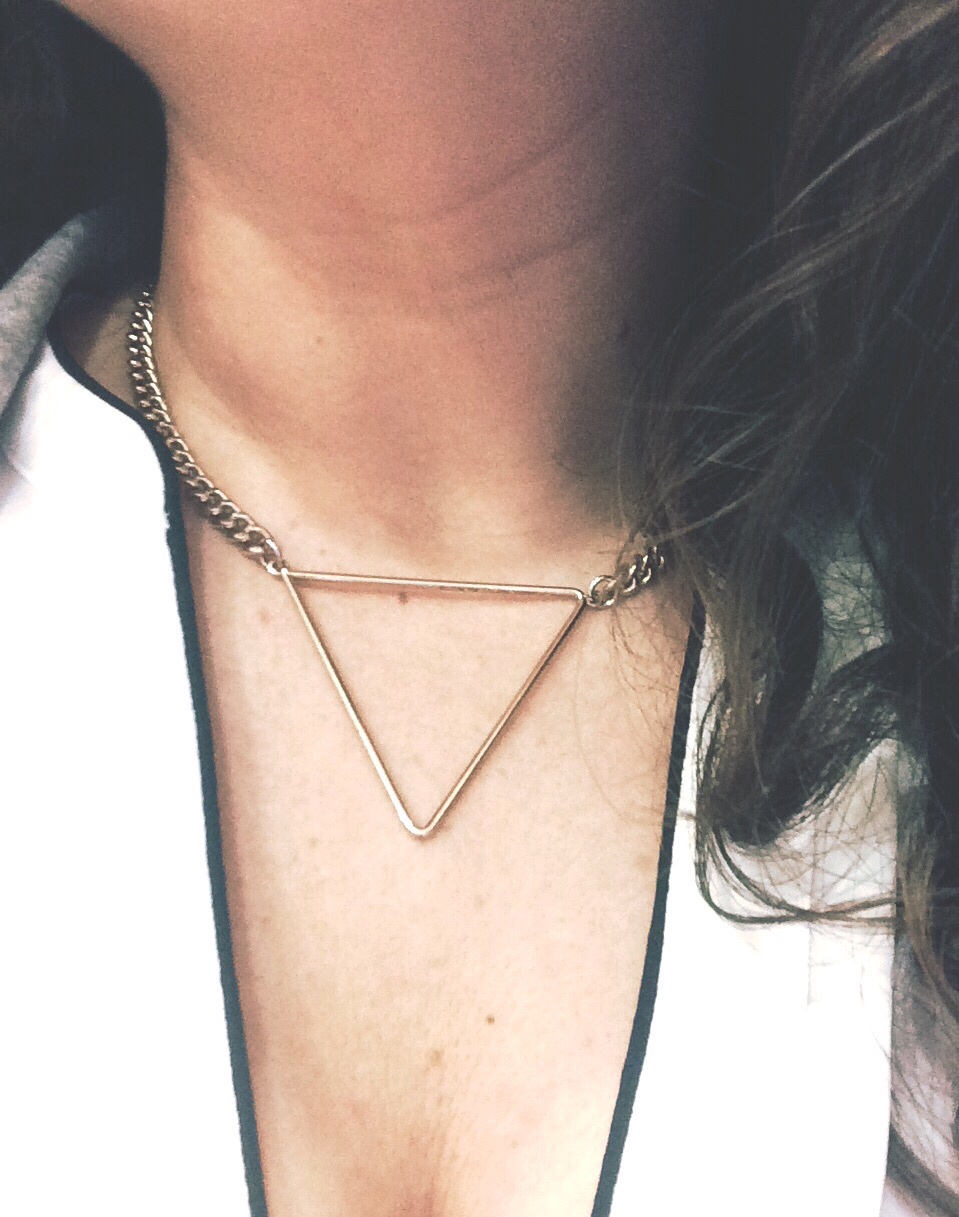 there is a large triangle on this necklace