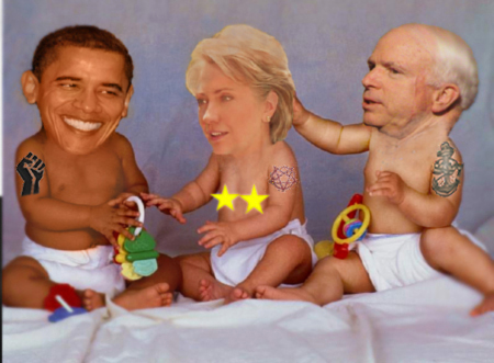 obama and biden on top of two babies