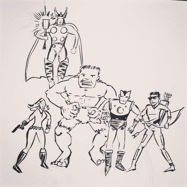 an image of some cartoon characters in a drawing