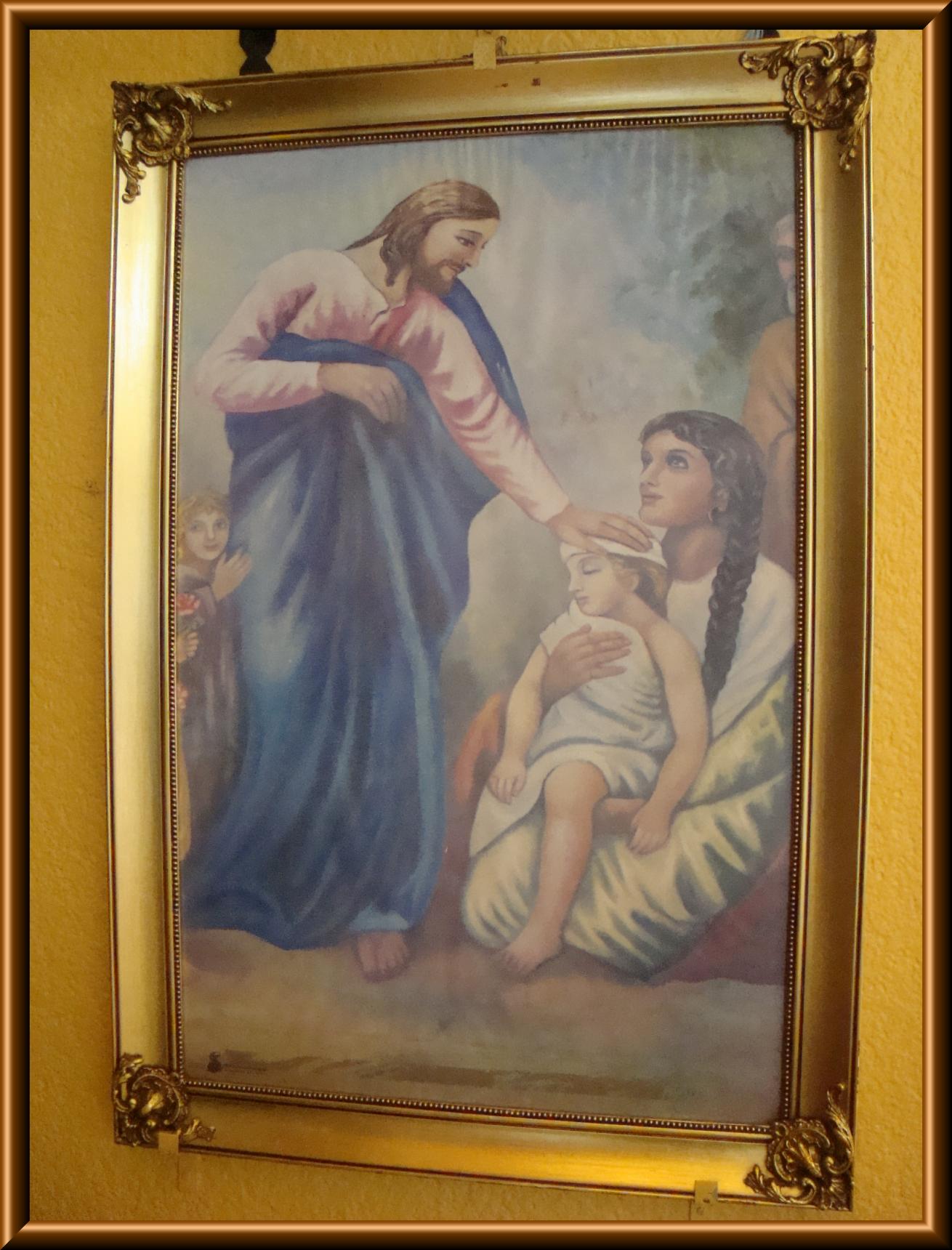 a painting with the image of mother and child in it