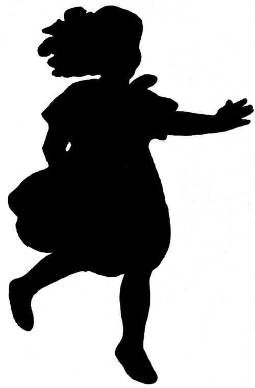 black silhouette of a person with an umbrella