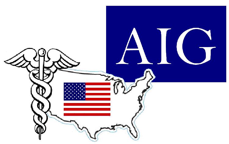 the usa and a cadus flag with the name aig