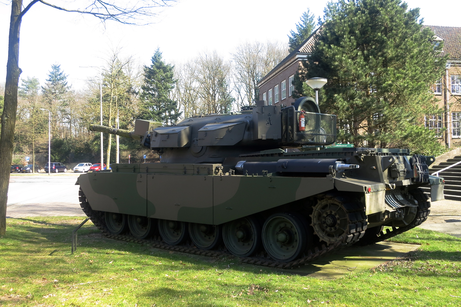 an old military vehicle that has been restored and placed