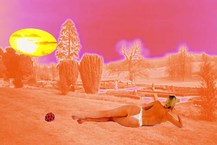 a woman in an orange dress playing a game with a red ball