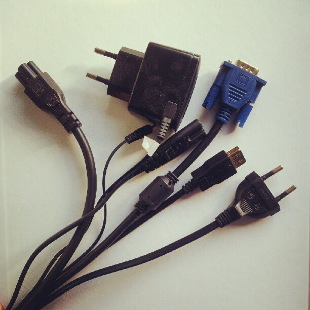 a small assortment of cords with wires attached