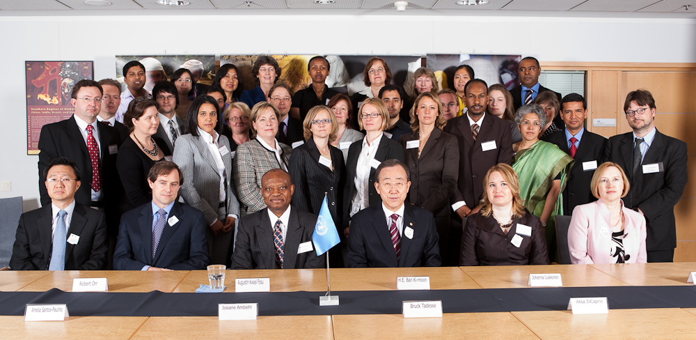 a group po of people sitting at a table