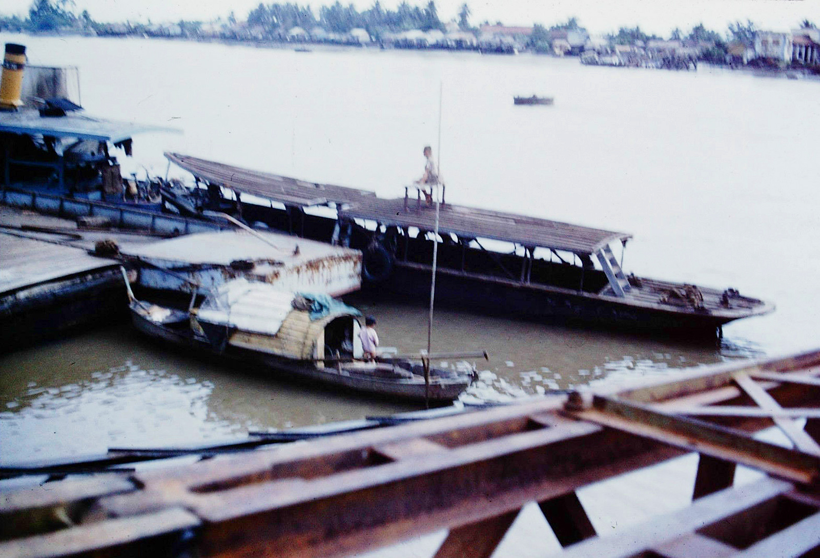 a couple boats that are sitting in the water