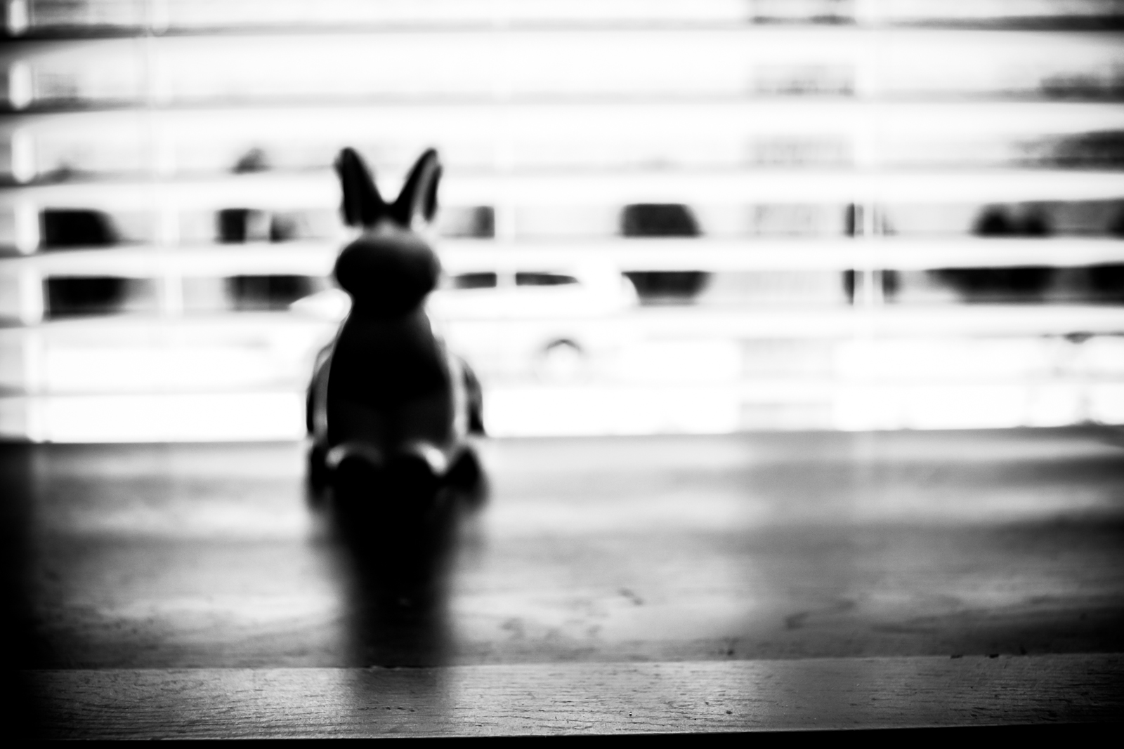 an image of a toy rabbit sitting on top of a table