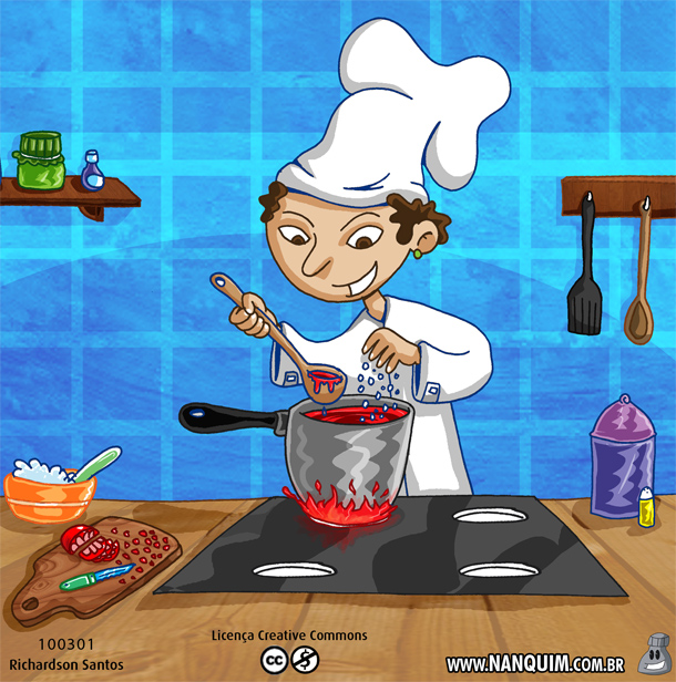 a person is cooking food in a kitchen