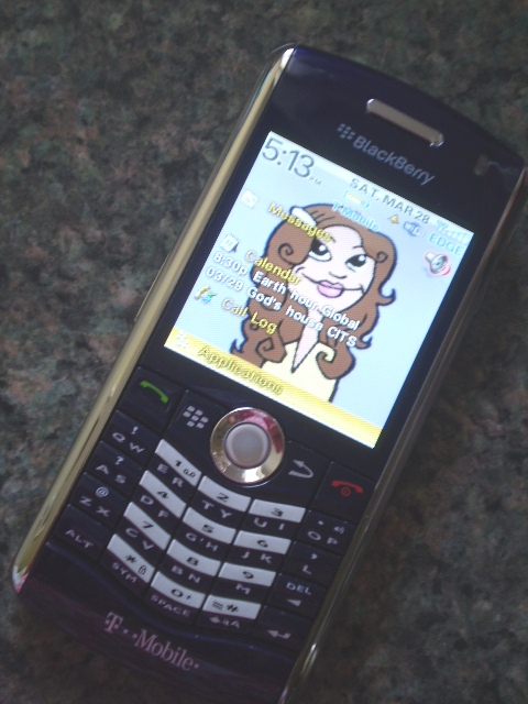a cellphone showing a drawing on the back side