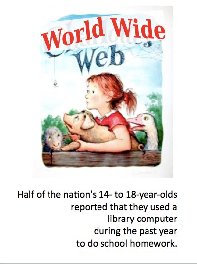 a poster about world wide web showing a little girl holding a teddy bear