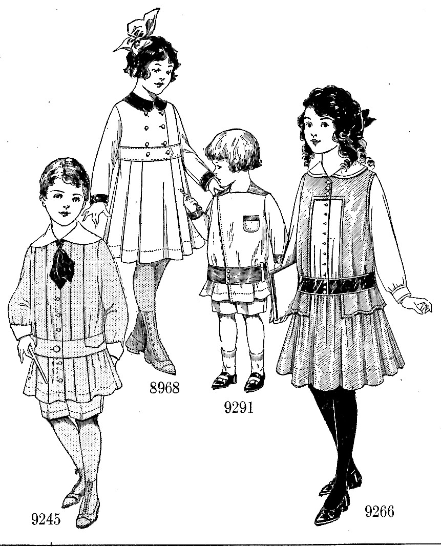 children's dresses and coat, made in a magazine